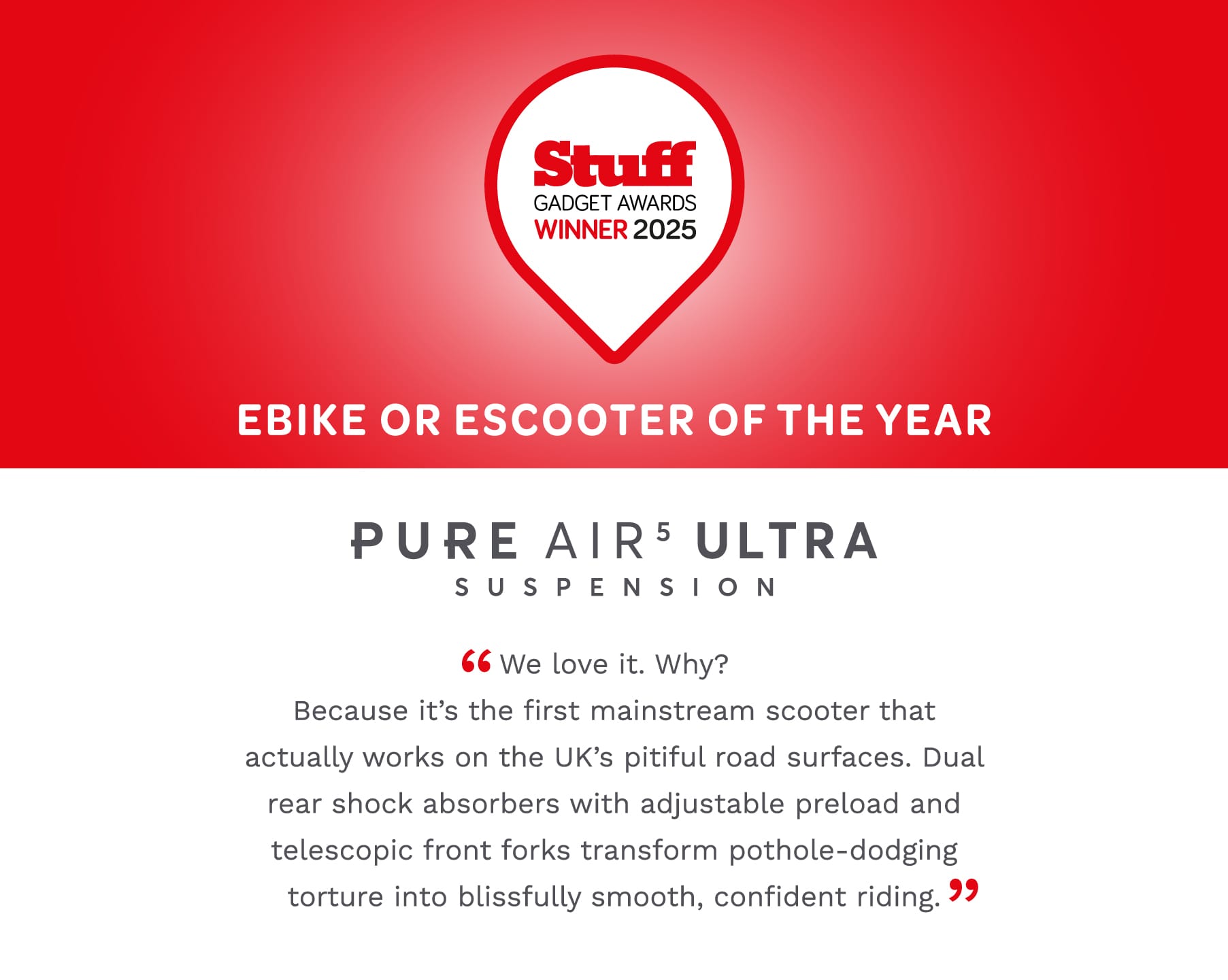 Pure Electric Scooter Air⁵ Ultra Suspension