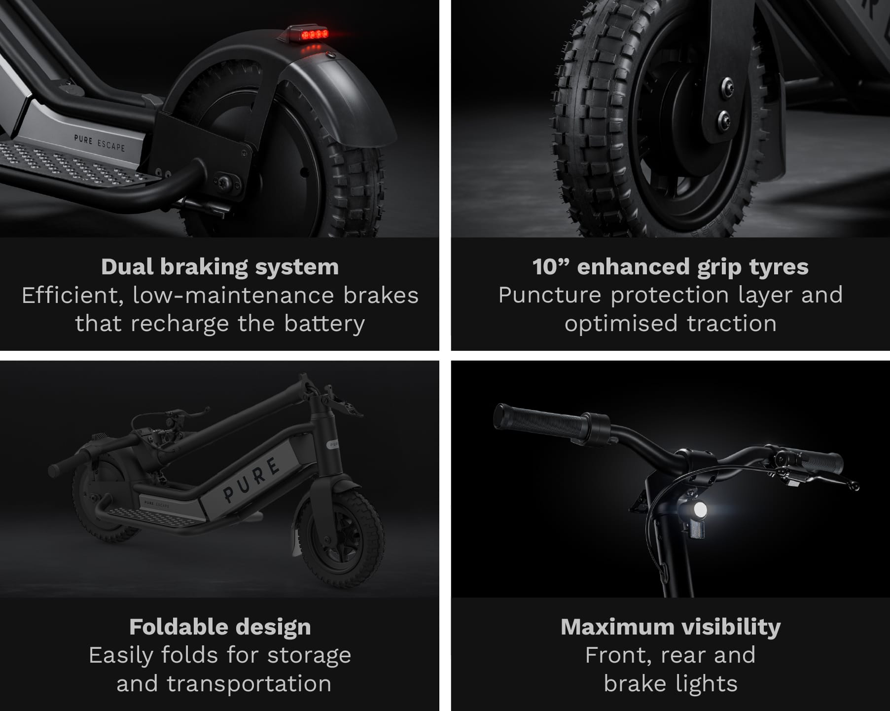 Pure Scooter Black & Gunmetal Escape