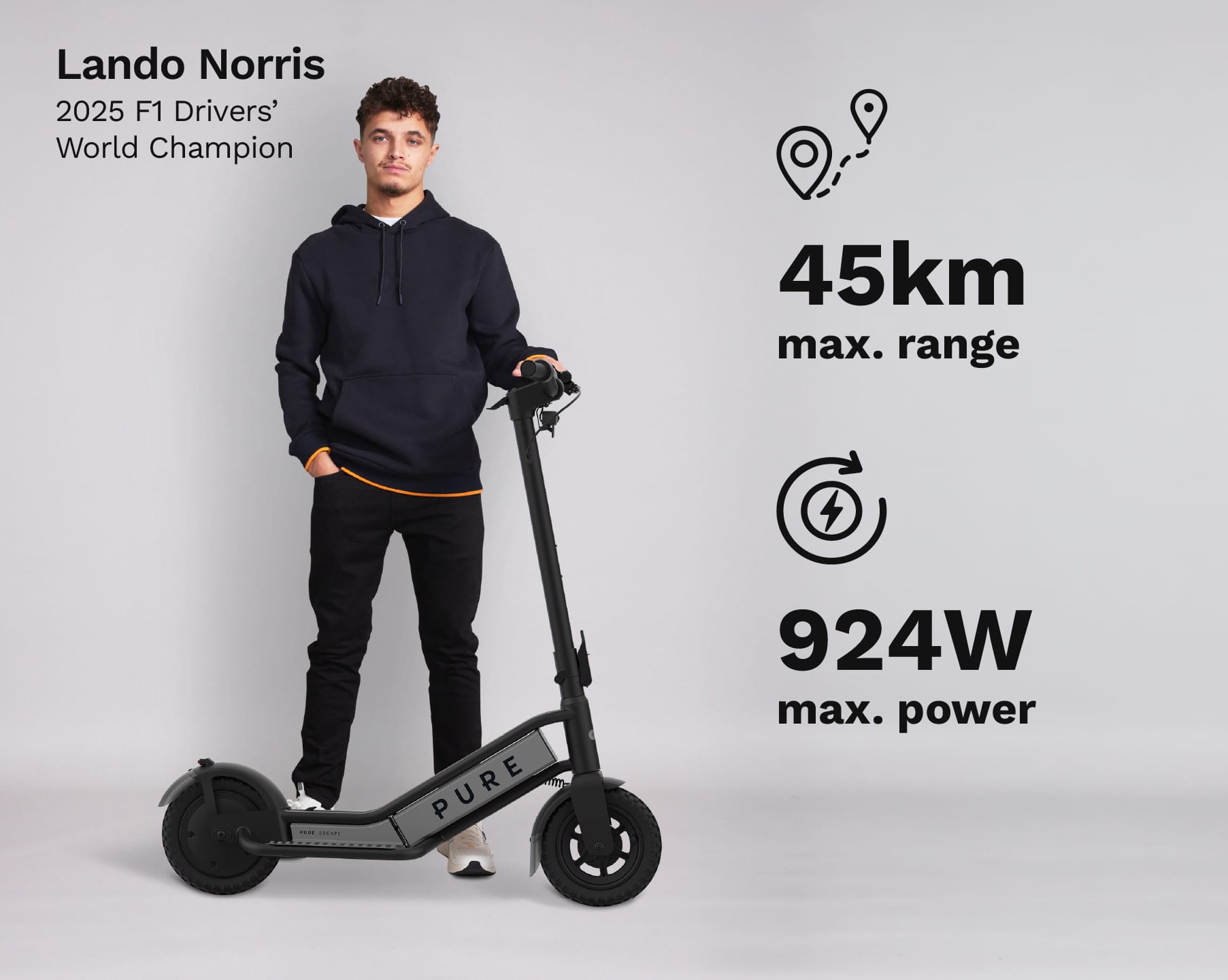 Pure Scooter Black & Gunmetal Escape