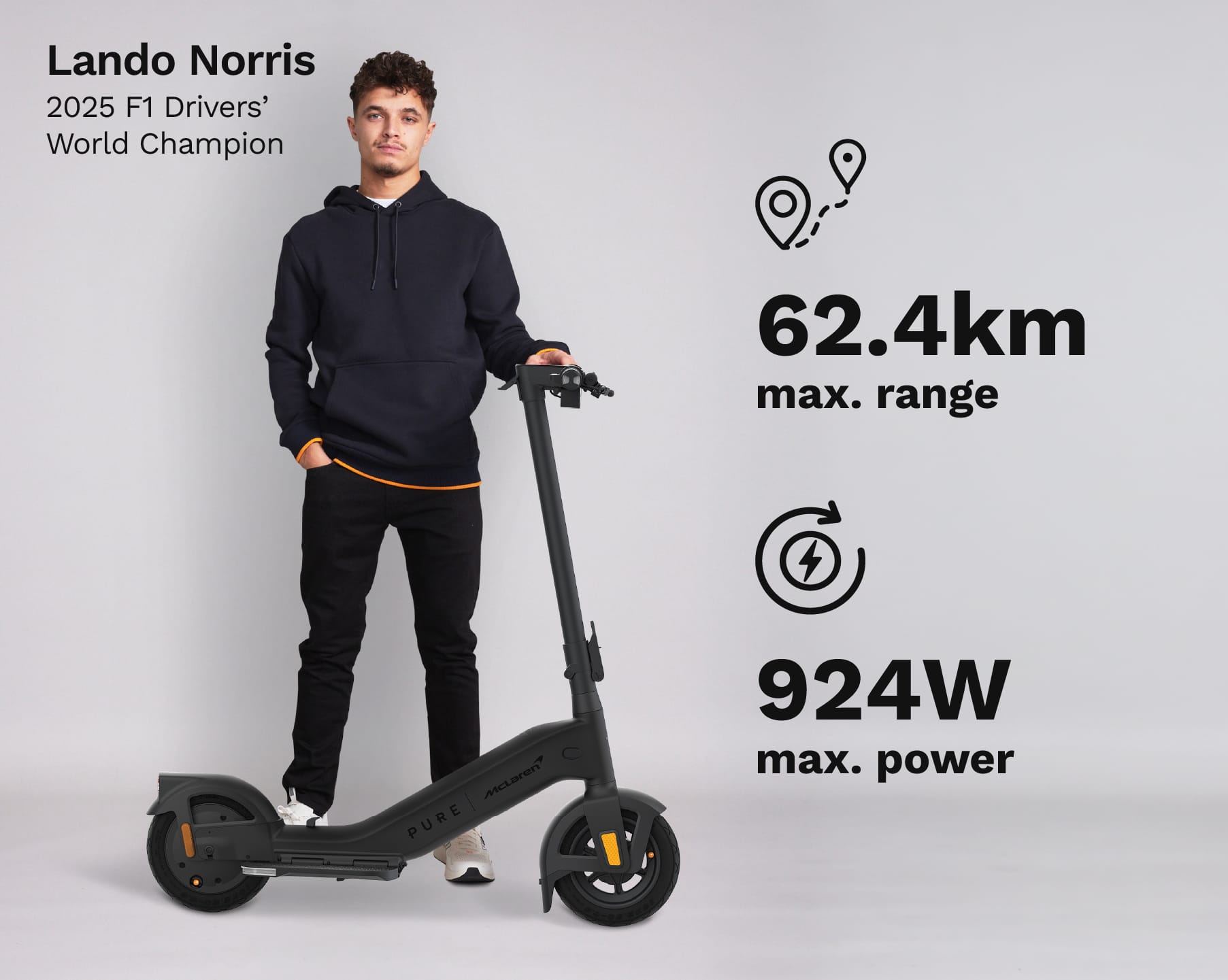 Pure Scooter Black Pure x McLaren Black